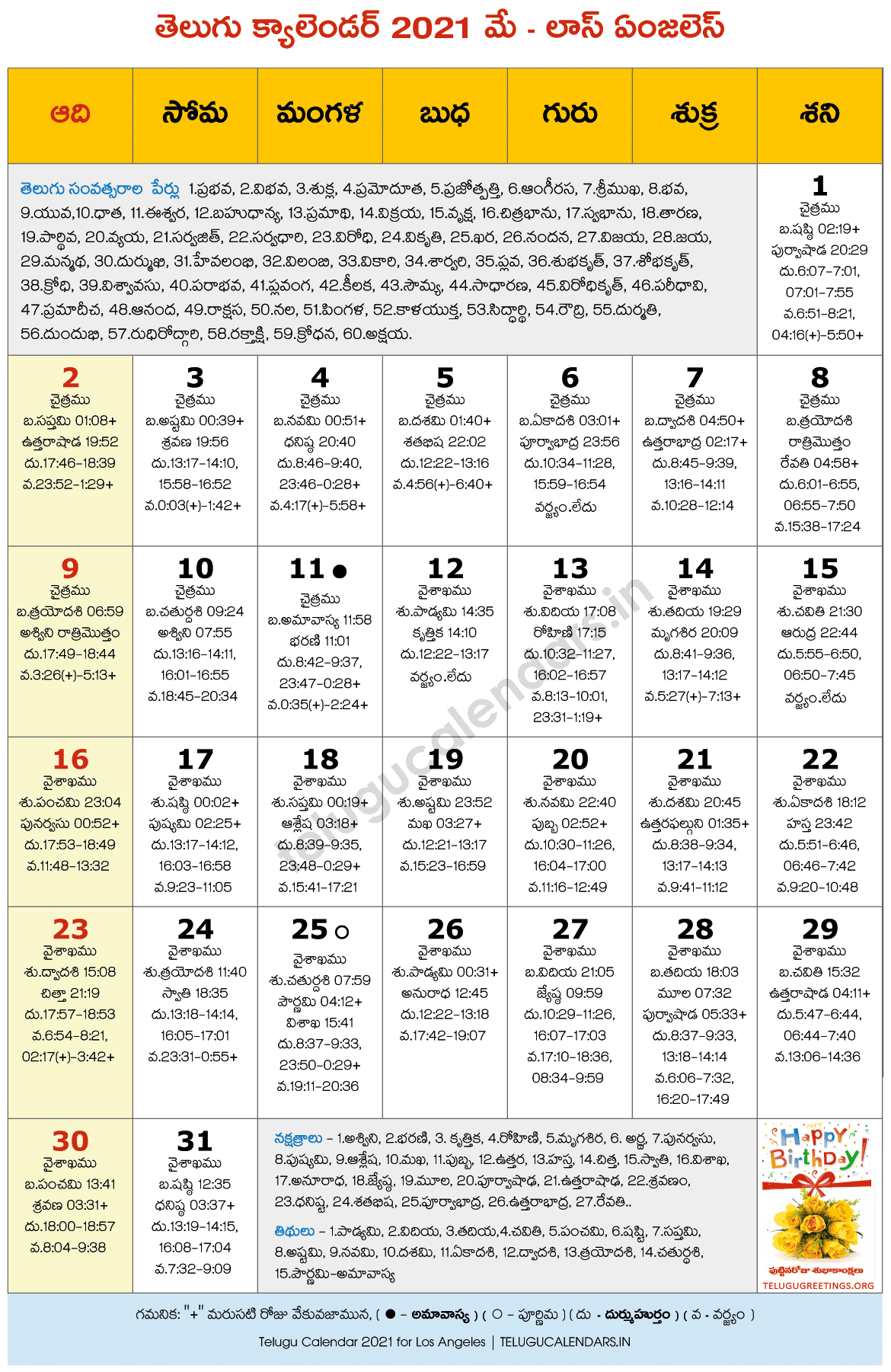 Los Angeles 2021 May Telugu Calendar 2024 Telugu Calendar PDF