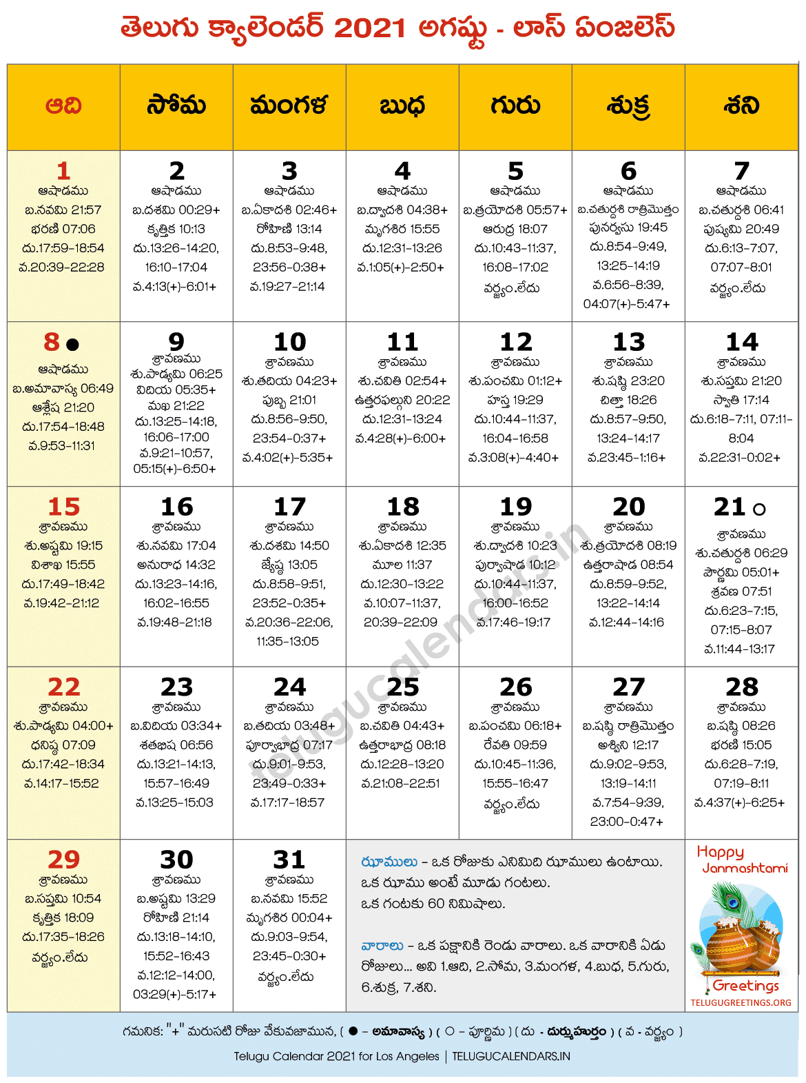 Los Angeles 21 August Telugu Calendar 22 Telugu Calendar Pdf