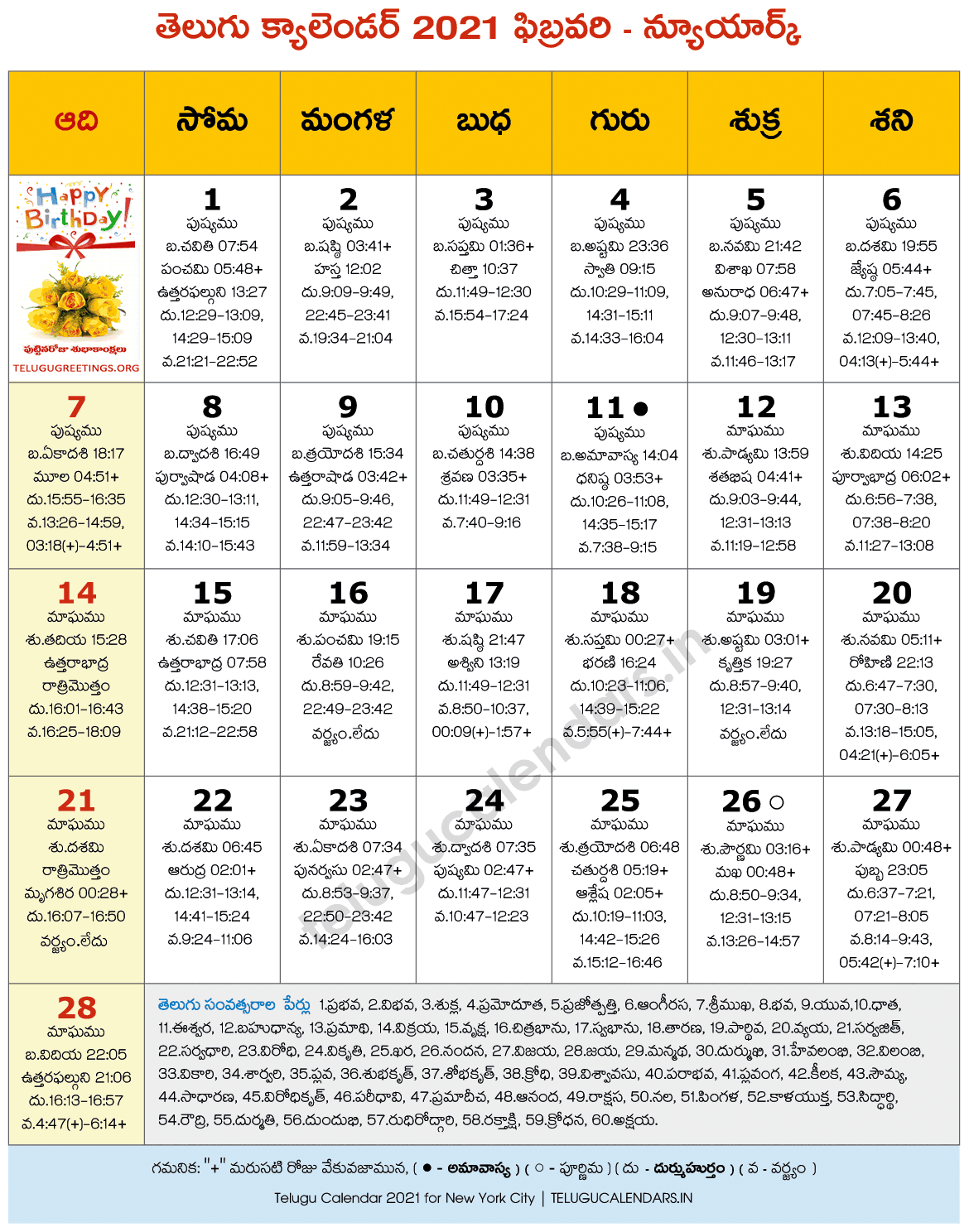 New York 2021 February Telugu Calendar 2024 Telugu Calendar PDF