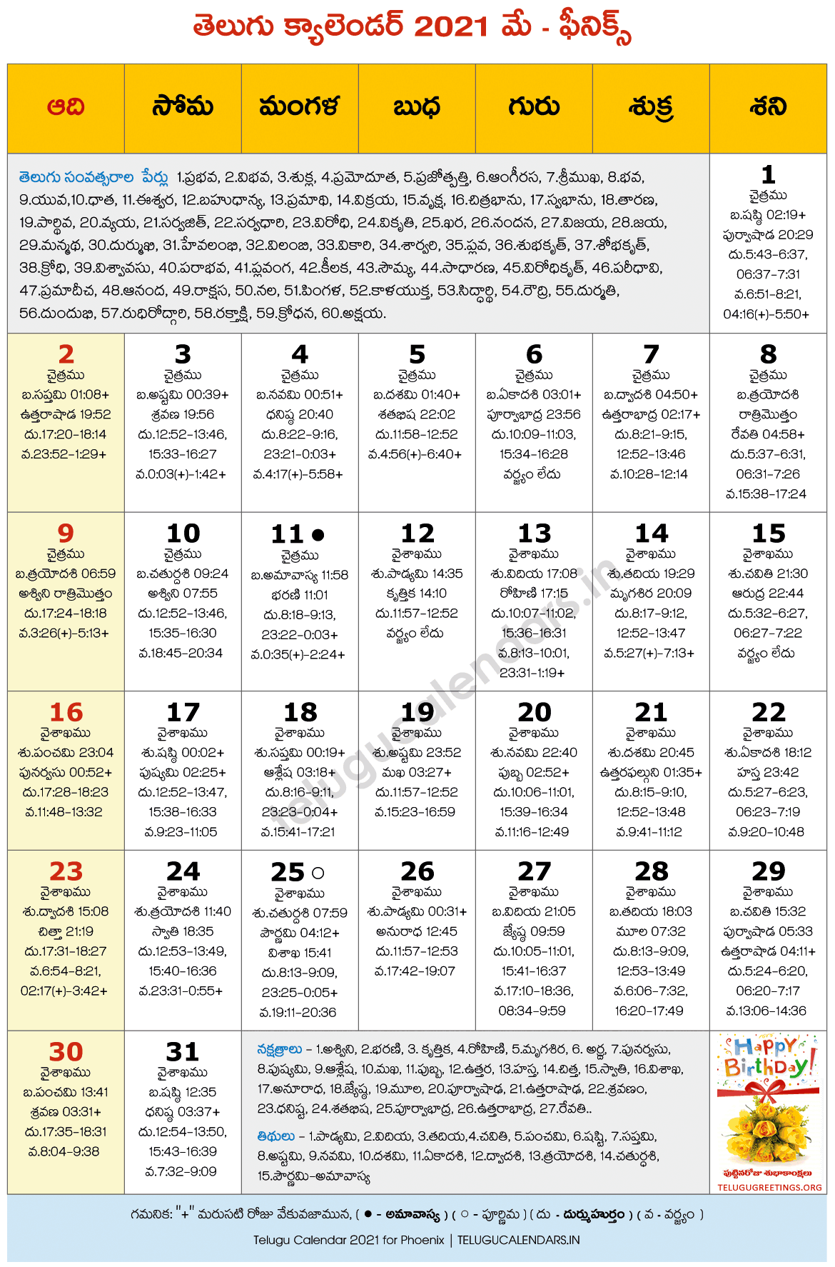 Phoenix 2021 May Telugu Calendar 2022 Telugu Calendar PDF